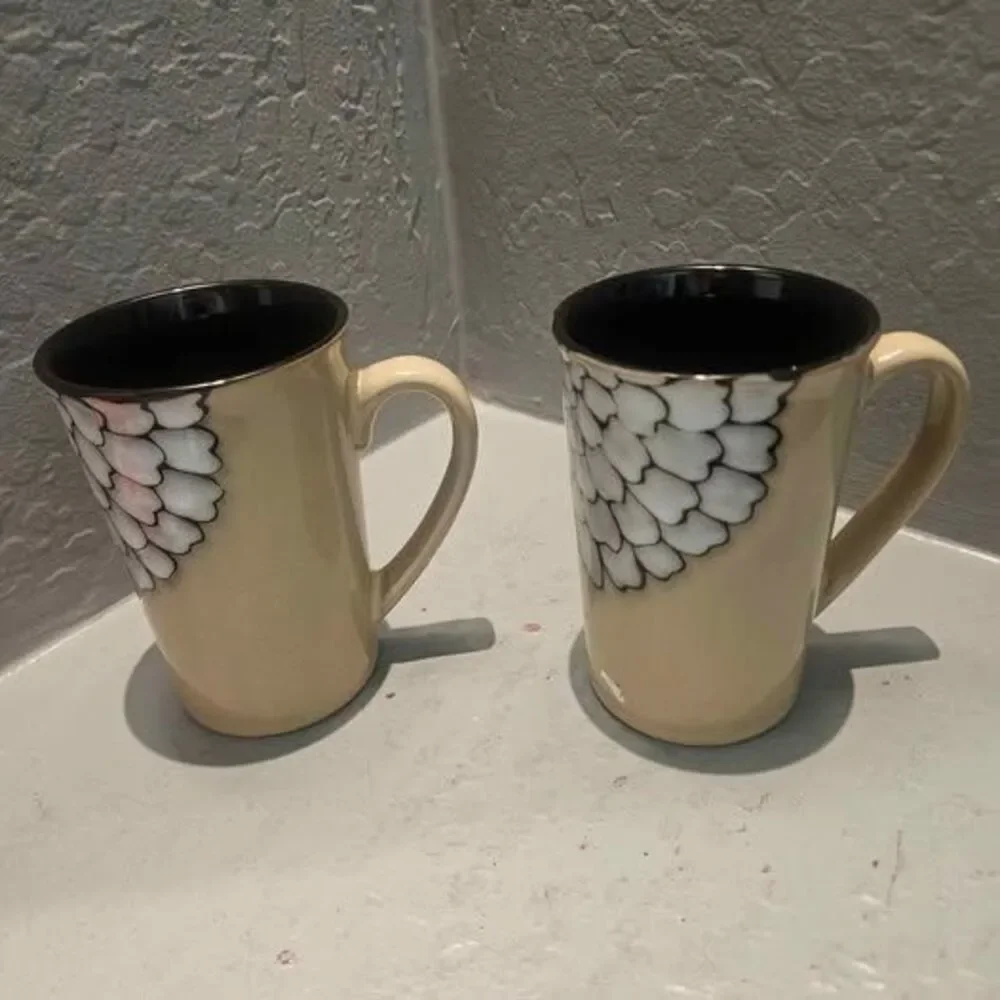 Set of 2 Ceramic Tabletops Gallery Zinnia Stoneware Mugs